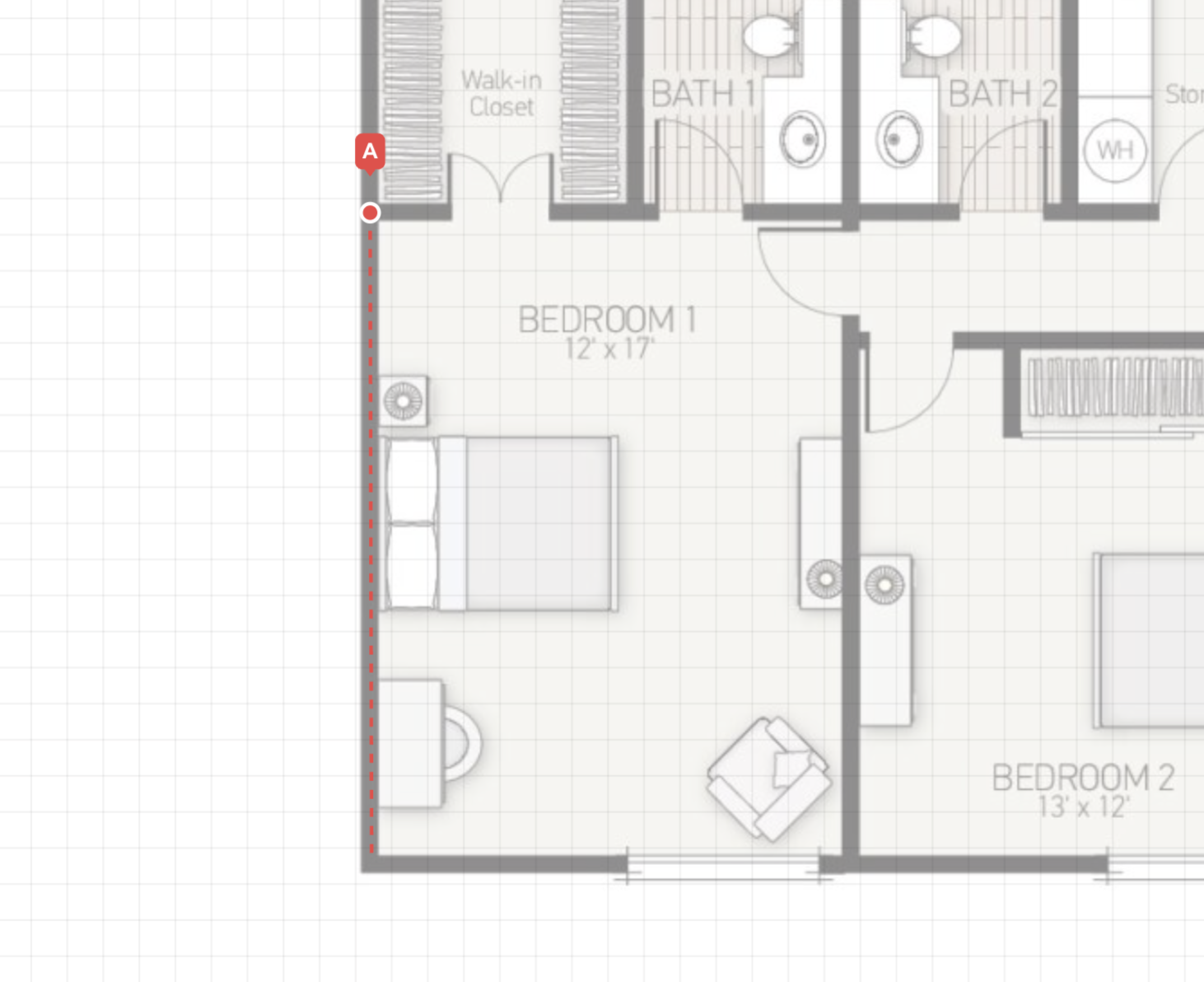 Screenshot showing the calibration tool selecting two points